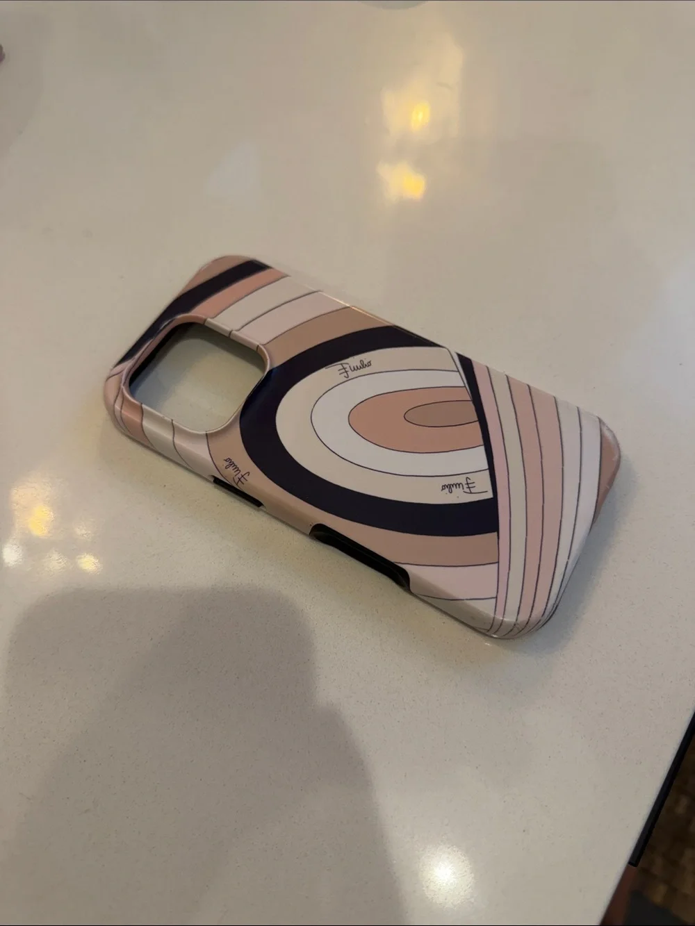 Emilio Pucci Pink and Navy Swirl iPhone 16 pro Case